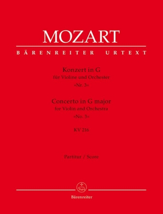 Konzert G-Dur KV216 fr Violine und Orchester Partitur