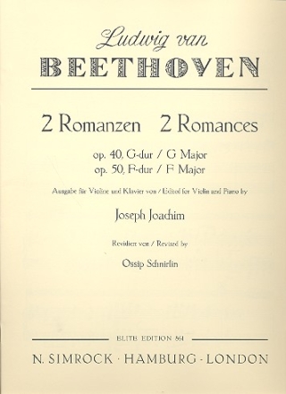 2 Romanzen op.40 G-Dur und op.50 F-Dur fr Violine und Klavier