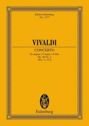 Concerto F-Dur op.46 Nr. 2 fr 2 Hrner, 2 Oboen, Fagott, Violine, Streicher und Bc Studienpartitur
