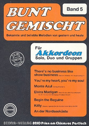 Bunt gemischt 5  fr Akkordeon (Solo, Duo und Gruppen)