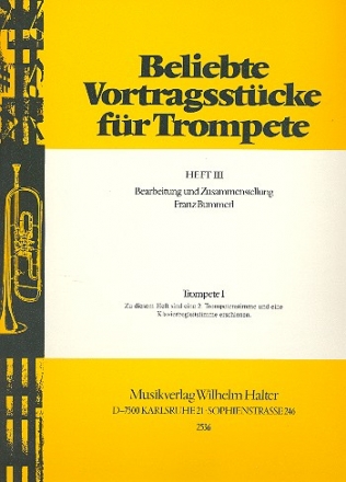 Beliebte Vortragsstcke Band 3 Trompete 1