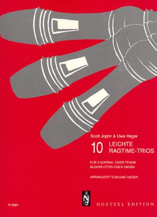 10 leichte Ragtime-Trios fr 3 Sopran- oder Tenorblockflten oder Oboen Spielpartitur
