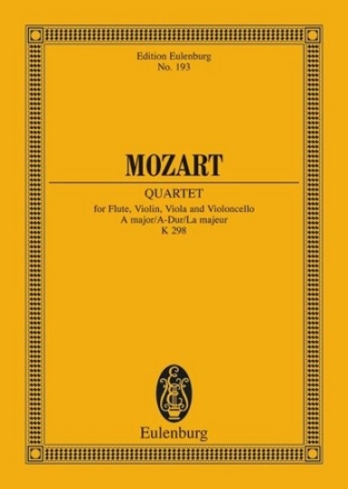 Quartett A-Dur KV298 fr Flte und Streichtrio Studienpartitur