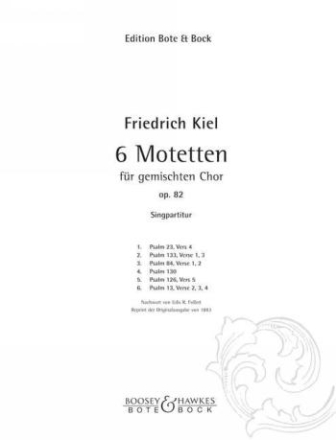 6 Motetten fr gem Chor a cappella Chorpartitur