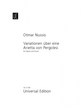 Variationen ber eine Arietta von Pergolesi  fr Fagott und Klavier