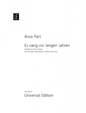 Es sang vor langen Jahren fr Alt (Contratenor), Violine und Viola Partitur