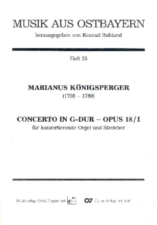 Concerto G-Dur op.18,1 fr konzertierende Orgel und Streicher Partitur
