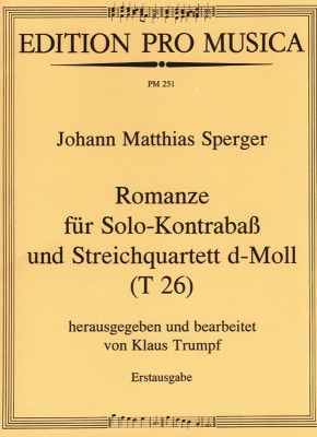 Romanze d-Moll für Kontrabass solo und Streichquartett Stimmen