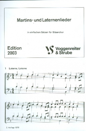 Martins- und Laternenlieder in einfachen Stzen fr Blserchor