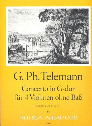 Concerto G-Dur fr 4 Violinen ohne Bass Partitur und Stimmen