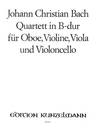 Quartett B-Dur fr Oboe, Violine, Viola und Violoncello Stimmen