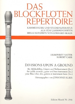 Divisions upon a Ground fr Altblockflte, Gitarre und Bainstrument,    Partitur und 3 Stimmen