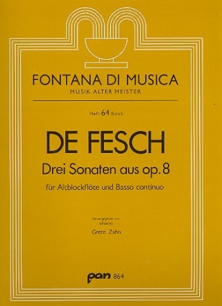 3 Sonaten aus op.8 fr Altblockflte und Bc