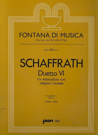Duetto 6 fr Altblockflte und obligates Cembalo Partitur und Stimmen