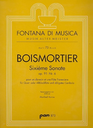 Sixime sonate op.91,6  fr Flte und obligates Cembalo fontana di musica