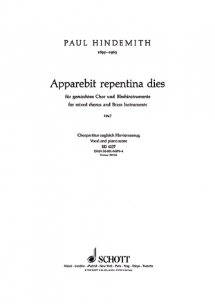 Apparebit repentina dies fr gemischten Chor (SATB) mit Blechblsern Chorpartitur - (= Klavierauszug)
