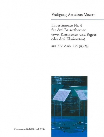 5 Divertimenti kVAnh.229 - Divertimento Nr.4 fr 2 Klarinetten und Fagott