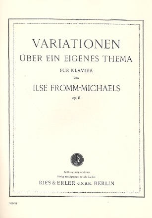 Variationen ber ein eigenes Thema op.8 fr Klavier