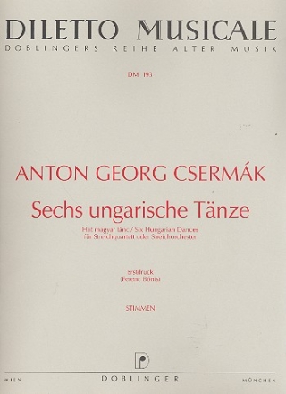 6 ungarische Tnze fr Streichquartett (Streichorchester) Stimmen