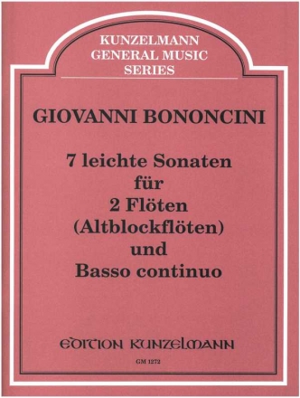 7 leichte Sonaten fr 2 Altblockflten und Bc