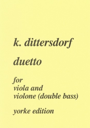 Duetto for viola and violone (double bass) score
