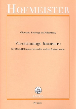 Vierstimmige Ricercare fr 4 Blockflten (diverse Instrumente) Partitur und Stimmen