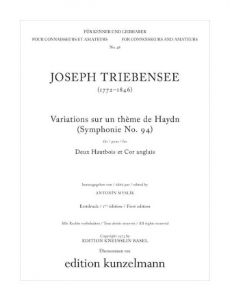 Variations sur un theme de Haydn (symphonie no.94) fr 2 Oboen und Englischhorn Stimmen