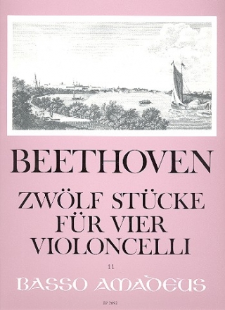 12 Stcke fr 4 Violoncelli Partitur und Stimmen