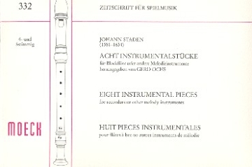 8 Instrumentalstcke fr 4-5 Blockflten (SATB) Spielpartitur