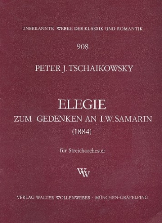 Elegie zum Gedenken an I.W. Samarin fr Streichorchester Partitur