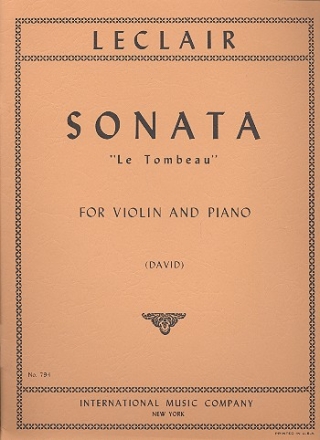 Sonata c minor Le tombeau for violin (or viola) and piano