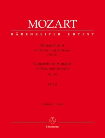Konzert A-Dur KV414 fr Klavier und Orchester Partitur