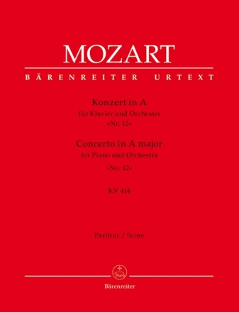 Konzert A-Dur KV414 fr Klavier und Orchester Partitur