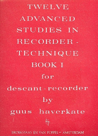 12 advanced Studies in Recorder - Technique vol.1 (nos.1-6) for descant recorder