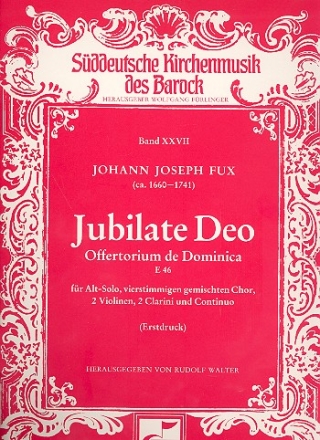 Jubilate deo Offertorium de Dominica e 46 fr Alt, Chor, 2 Violinen, 2 Clarini und Bc