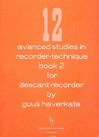 12 advanced Studies in recorder technique vol.2 for descant recorder