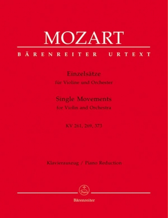 Einzelstze KV261, KV269 und KV373 fr Violine und Orchester fr Violine und Klavier