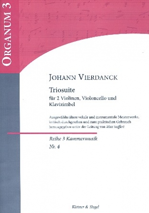 Triosuite fr 2 Violinen, Violoncello und Klavierzimbel Partitur und Stimmen