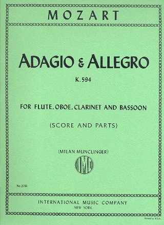 Adagio and Allegro KV594 flute, oboe, clarinet and bassoon parts