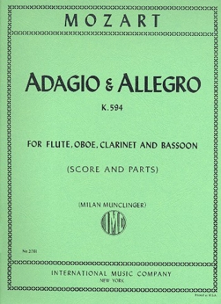 Adagio and Allegro KV594 flute, oboe, clarinet and bassoon parts