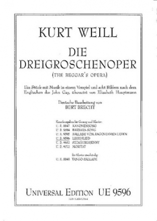 LIEBESLIED FUER GESANG UND KLAVIER DIE DREIGROSCHENOPER