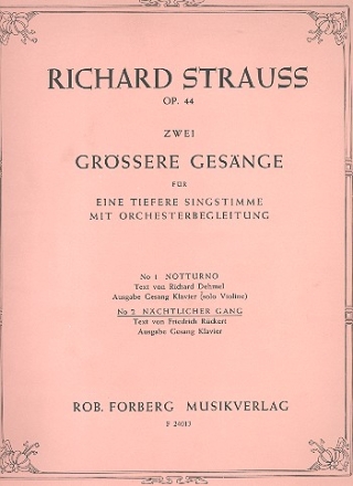 Nchtlicher Gang fr tiefere Singstimme und Klavier
