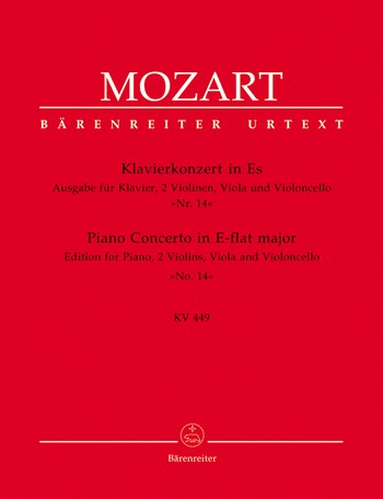 Konzert Es-Dur KV449 fr Klavier und Orchester fr Klavier und Streichquartett