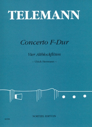 Concerto F-Dur fr 4 Altblockflten Partitur und Stimmen