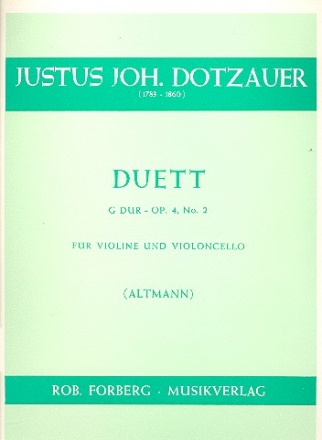 Duett G-Dur op.4,2 fr Violine und Violoncello,   Stimmen