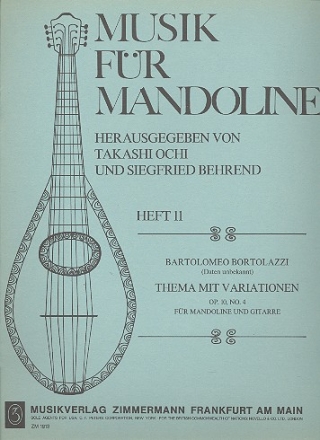 Thema mit Variationen op.10,4 für Mandoline und Gitarre