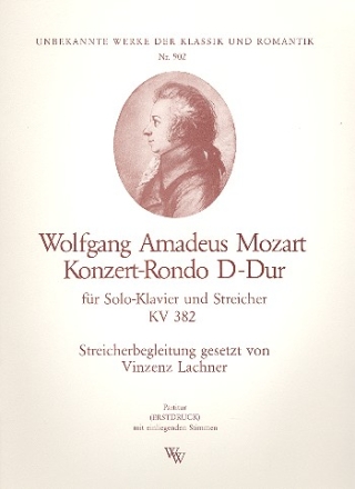 Konzert-Rondo D-Dur KV382 fr Klavier und Streicher Partitur und Stimmen (1-1-1-1-1)