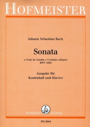 Sonata BWV1028 a viola da gamba e cembalo obligato fr Kontrabass und Klavier
