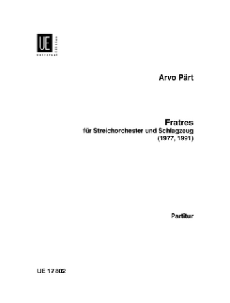 Fratres  fr Streichorchester und Schlagzeug  Partitur