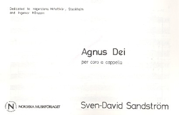 Agnus Dei for mixed chorus (SSAATTBB) a cappella score